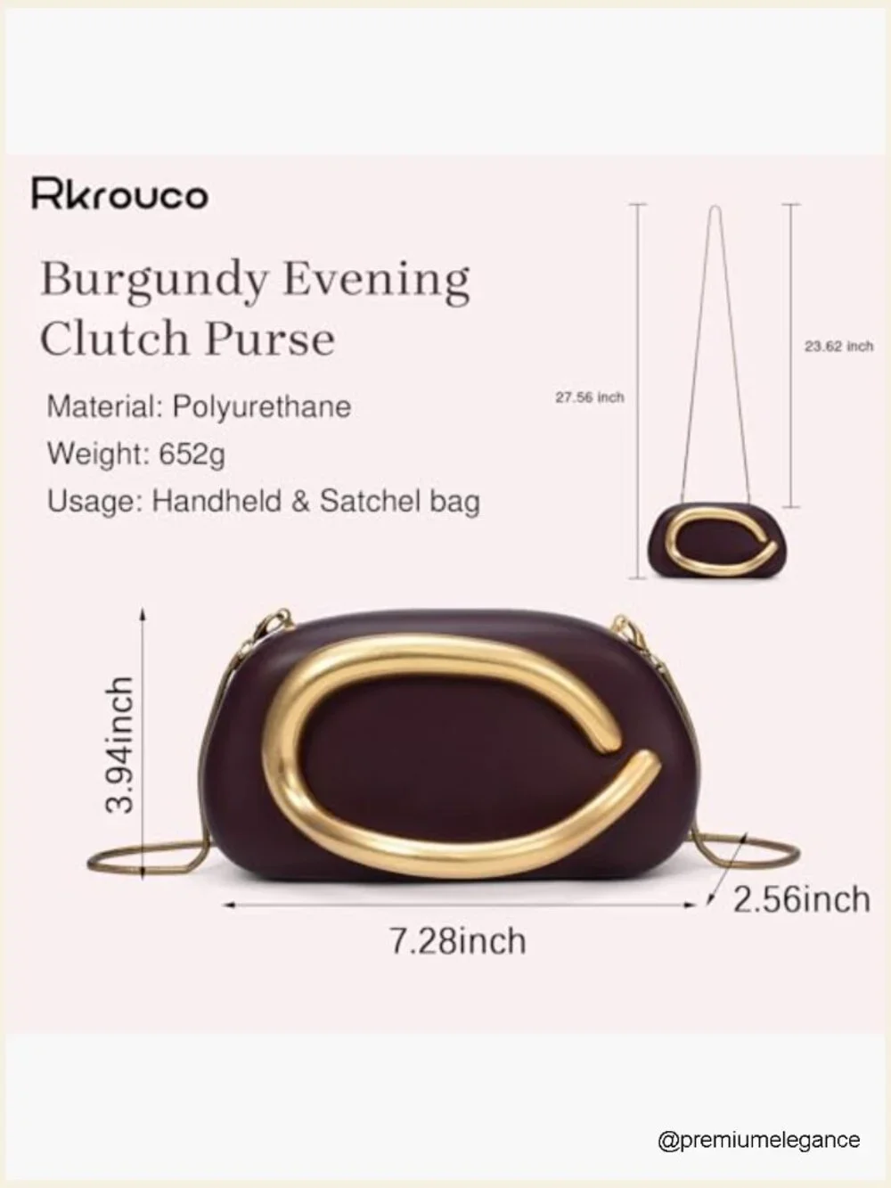 PU Leather Evening Clutch Crossbody Bag with Chain Shoulder Handbag